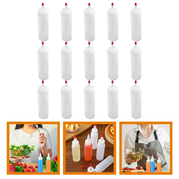 CRILSTYLEO Condiment Squeeze Bottles for Sauce Abs 15Pcs