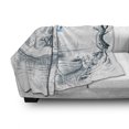 thumbnail image 3 of Landscape Soft Flannel Fleece Blanket, Boat on Calm River Trees Birds Twigs Sketch Drawing Clipart Water Minimalist, Cozy Plush for Indoor and Outdoor Use, 50" x 60", White Grey Blue, by Ambesonne, 3 of 6
