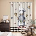 thumbnail image 3 of Kitchen Curtains 84 Inch Length 2 Panels, Black White Vintage Gnomes Grommets Window Treatment Curtain, Checkered Retro Art Rustic Thermal Curtains Drapes for Living Room/Bathroom, 3 of 9