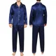 thumbnail image 3 of Pijamas Manga Larga Casual Solapa Satén Para Hombre Conjunto, 3 of 7