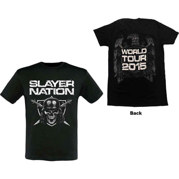 Slayer Men's Slayer Nation World Tour 2015 T-Shirt Black Large