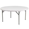 thumbnail image 1 of 60'' Round Granite White Plastic Folding Table, 1 of 9