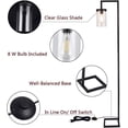thumbnail image 6 of DingLiLighting Industrial Floor Lamp, Modern Metal Standing Lamp with Hanging Glass Shade, Rustic Farmhouse Tall Pole Reading Lighting for Living Room Bedroom Office, 8W LED E26 Bulb Included, Black, 6 of 9