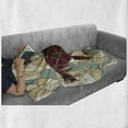 thumbnail image 6 of Mosaic Soft Flannel Fleece Throw Blanket, Running Stable Racehorse and Jockey Silhouettes on Pieced Background, Cozy Plush for Indoor and Outdoor Use, 50" x 70", Purple Pale Brown Teal, by Ambesonne, 6 of 6