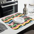 thumbnail image 3 of Pioneer Flower Floral Print Pattern Kitchen Dish Drying Mat 1 Pack, Ultra Absorbent Microfiber Drainer Mat, 16"x18", 3 of 6