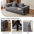 thumbnail image 7 of Resenkos Convertible Floor Sofa Bed with Pillow Armrests, for Living Room, Chenille - Dark Grey, 7 of 7