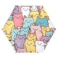 thumbnail image 6 of Cute Cartoon Cat Faces All Weather Umbrella Triple Folding Parasol 6 Ribs UV Protection Portable, 6 of 8
