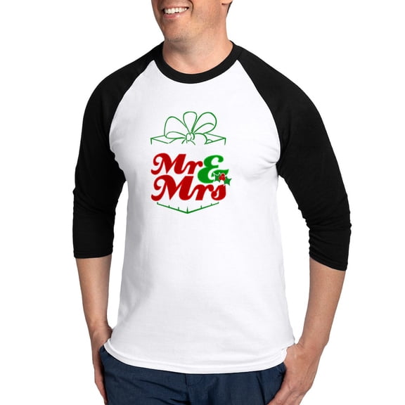 CafePress - First Christmas As Mr. &Amp; Mrs. Baseball Jersey - Cotton Baseball Jersey, 3/4 Raglan Sleeve Shirt