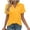 Yellow #045, variant on Women's Polo Shirts Short Sleeve V Neck Business Casual Tops Collared Cotton Golf Shirts Work Summer Tees, 3XL