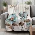 thumbnail image 2 of Retro Mallow Flowers Throw Blanket for Couch, Soft Lightweight Flannel Fleece Blanket, Spring Floral Butterfly Elegant Microfiber Plush All Season Decorative Blankets Gifts for Sofa Bed 50"x60", 2 of 9