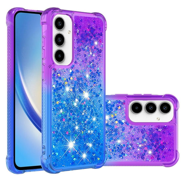 Funda para Samsung Galaxy A35 5G Transparente con Brillos Carcasa Protectora Antigolpes con Glitter Brillante