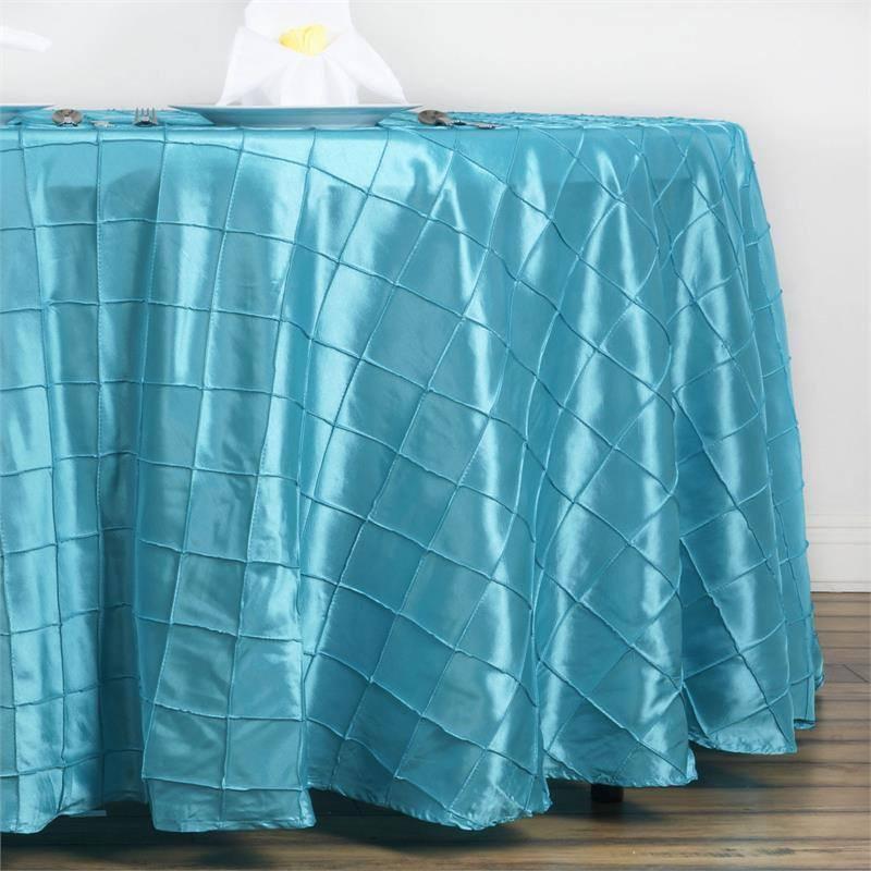 Efavormart Pintuck Tablecloths 132" Round for Kitchen Dining Catering Wedding Birthday Party