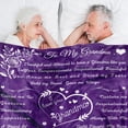 thumbnail image 5 of Grandma Blanket, Grandma Gifts from Grandkids, Birthday Gifts for Grandma from Grandson Granddaughter, Christmas Gifts For Great Grandma, Grandma Bed Flannel Letter Throw Blanket " (Purple)(40"x50"), 5 of 7