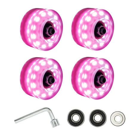 

Ekeka Free Shipping High Elastic Double Row With Wrench Lighting Flashing Roller Skate Wheel Kit