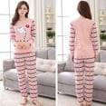 thumbnail image 2 of YOPTOP Ensemble de Pyjama à Manches Longues Col Rond pour Femmes, Classique, c, L, 2 of 2