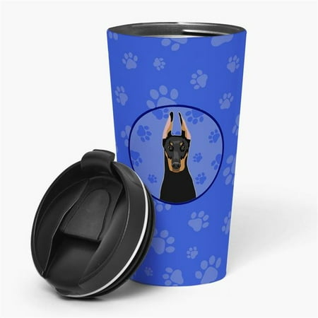 

Carolines Treasures WDK1041TBL215 7.25 x 3.5 in. Unisex Doberman Pinscher Black & Rust Cropped Ears Stainless Steel 16 oz Tumbler Blue