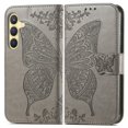 thumbnail image 2 of Butterfly Embossed Wallet Case for Samsung Galaxy S25 Plus 5G, PU Leather Flip Cover with Card Holder, Kickstand & Lanyard, Shockproof,,Grey,For Galaxy S25 Plus 5G, 2 of 7