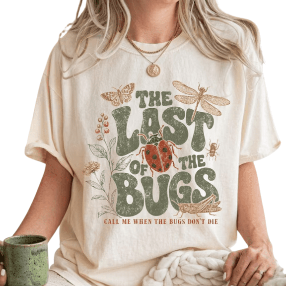 The Last of the Bugs T Shirt, Vintage Insect Graphic Tee, Funny Bug Lover Tshirt, Nature Inspired Botanical Shirt for Women