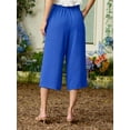 thumbnail image 6 of Cueply Womens Capri Pants Casual Loose Cropped Pants Summer Wide Leg Palazzo Capris with Drawstring Pockets, 6 of 7