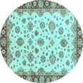 thumbnail image 1 of Ahgly Company Indoor Round Abstract Light Blue Modern Area Rugs, 8' Round, 1 of 4