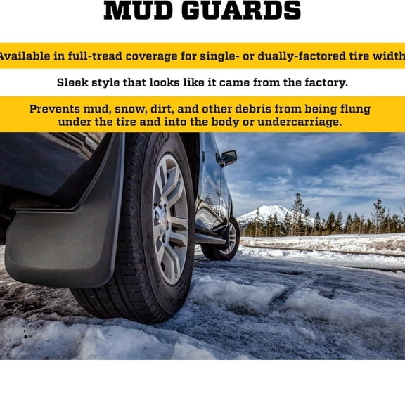 Front Mud Guards | 2007 - 2018 Jeep Wrangler w/ Standard Bumper, Front Set - Black, 2 Pc | 56141