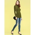 thumbnail image 5 of Made by Johnny Women's Long Sleeve Ribbed Turtleneck Pullover Sweater XL OLIVE, 5 of 6