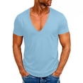 thumbnail image 2 of Fewfanhot Men's Waffle Knit Deep V-Neck T-Shirts, Casual Slim Fit Short Sleeve Tops, Lightweight Breathable Shirts for Men Daily Wear, S-XXL, 2 of 7