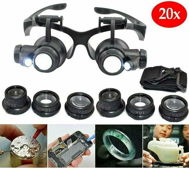 Lupa De 25x 8 Lentes Lupa De 25X 8 Lentes Montura De Cabeza Lupa Manos Libres Lupa Con Luz ANGGREK Cocina Decoracion y Otros Bodega Aurrera en linea