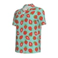 thumbnail image 4 of Wukai Hand Drawn Strawberry Men’s Polo Shirts,Quick-Dry Athletic Shirt,Classic Fit Shirts-Small, 4 of 8