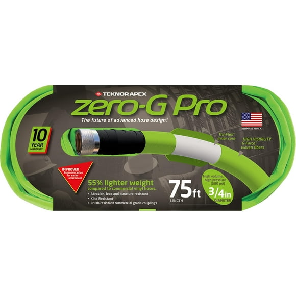 Manguera de jardín Zero-g Pro, 3/4 pulgadas, 23 m, ligera, verde