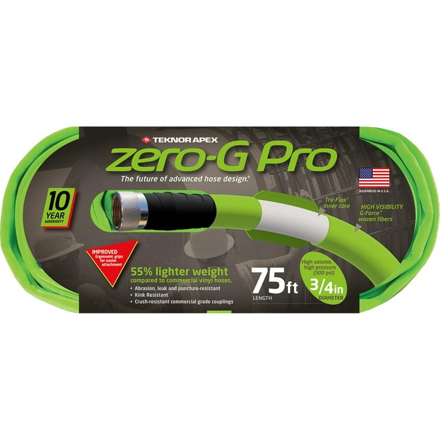 Manguera de jardín Zero-g Pro, 3/4 pulgadas, 23 m, ligera, verde