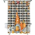 thumbnail image 2 of Fall Shower Curtain Gnome Pumpkin Bird Shower Curtains for Bathroom Maple Leaf Buffalo Plaid Bath Curtains Sets with Hooks for Autumn Thanksgiving Seasonal Decor Waterproof Extra Long 72" X 84", 2 of 6