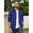 thumbnail image 5 of sogami Mens Long Sleeve Plaid Flannel Casual Shirts Button Down Male Regular Fit, 5 of 9