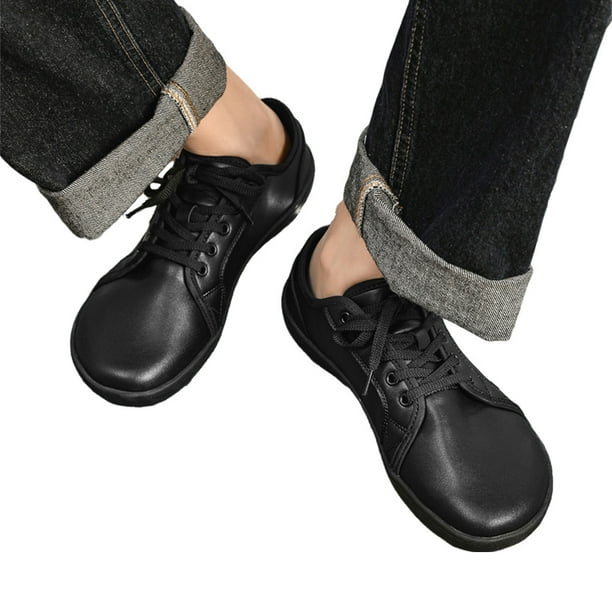 Zapatos Casuales para Con Punta Ancha Descalzos Mujeres Hombres Cordones