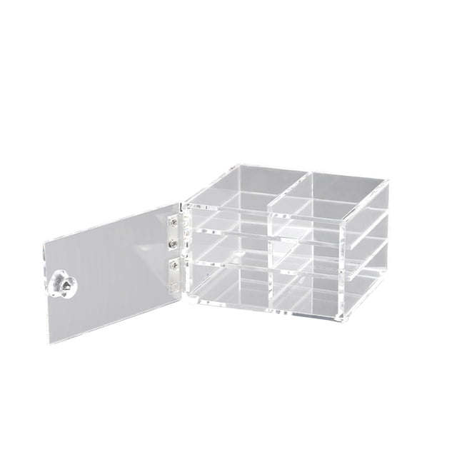 Caja de exhibición de pestañas, soporte para pestañas, 3 capas, acrílico, a prueba de polvo, multiusos, organizador compacto para pestañas postizas
