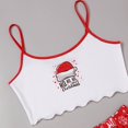 thumbnail image 5 of LILIYA Women 2 Piece Halloween Pajama Set Cute Print Round Neck Spaghetti Strap Ruffle Crop Top Shorts Loungewear Sleepwear, 5 of 6