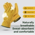 thumbnail image 6 of OZERO Garden Gloves Flex Grip Tough Cowhide Leather Work Gloves for Men and Women, 6 of 9