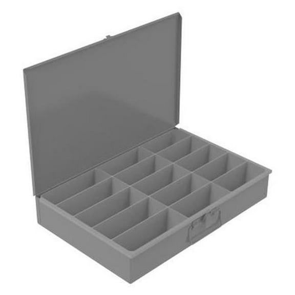 Durham 143-95-RSC-IND Large Steel Compartment Box with 9 Compartments - Gray