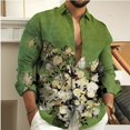 thumbnail image 1 of Camisas de manga larga con estampado de flores en 3D para hombre, ropa de calle moderna, blusas de manga larga para niño, ropa vintage de primavera, 1 of 6