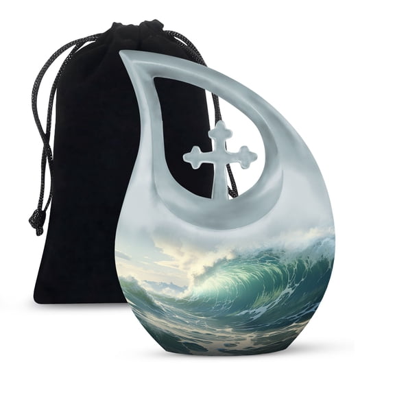 JAGSHASHI Wilderness Urn For Adult Female - Cremation Urn For Adult - Urn For Women - Urns For Adult Male - 10 Inch With Velvet Bag - Cremation Urns Women - Cremation Urns For Human Ashes