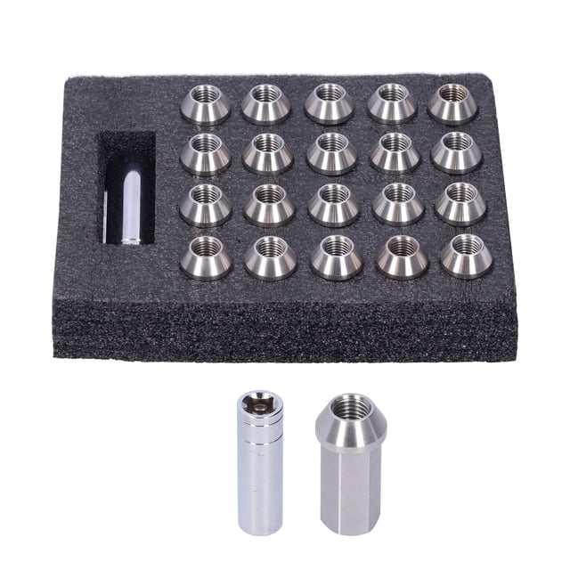 20 Pcs Écrous de Roue M12x1.5 Filetage 1.8 Po Hauteur T304 Acier Inoxydable pour Modifications de Voiture