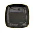 thumbnail image 3 of Balsa Circle 10 Square Black 10" Disposable Salad Dinner Plastic Plates Gold Trim Party Events Decorations Supplies, 3 of 8