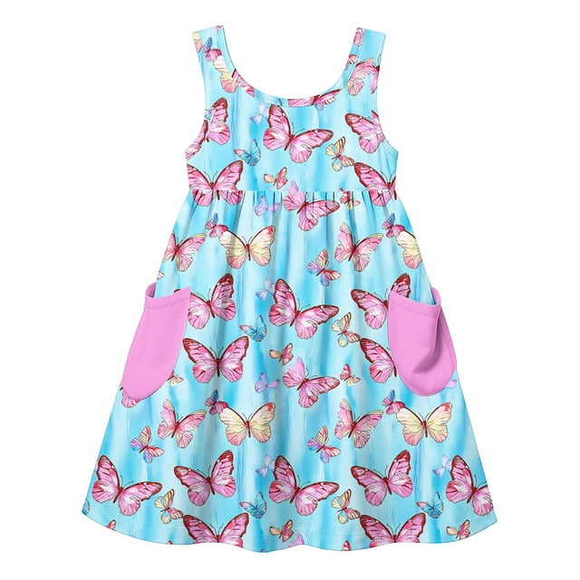 LOVZFMLL Robe Décontractée à Manches Courtes pour Fille avec Blocs de Couleur