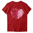 thumbnail image 2 of Mifsaly Valentine's Shirts for Women Bright Heart Print Shirt Loose Crewneck Short Sleeve Tops Pullover Girlfriend Gifts Blouse Funny Festival Party T-Shirt Spring Summer Fashion Teacher Outfits M, 2 of 8