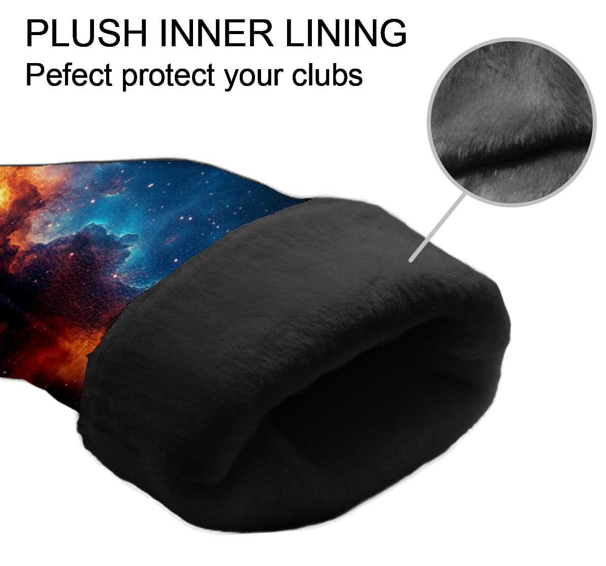 Golf Club Covers PU Leather Waterproof Head Covers for Fairway Woods Hybrids Blue And Orange Aurora
