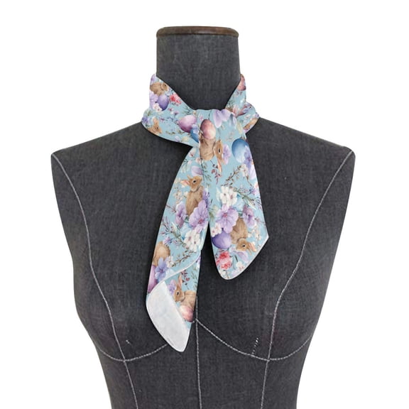 Wobogo Easter Bunny Egg Square Scarf 23.62 x 23.62 In Lightweight Polyester Silk-Feel Neck Scarf for Women Fashion Head Scarf Hair Wrap Bandana