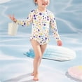 thumbnail image 5 of Bovxnpu Girls One Piece Swimsuit Girls Long Sleeve Crew Neck Sun Protection Graphic 1 Piece Swimwear (Baby & Toddler), 5 of 9