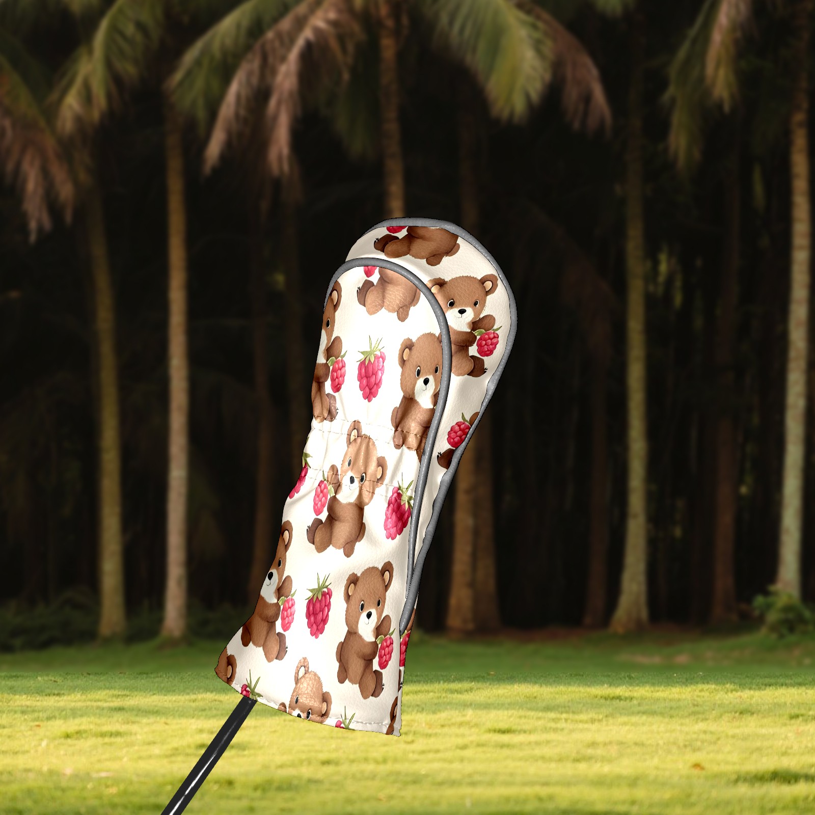Golf Club Covers, Brown BearBerry Premium PU Leather Driver Hybrid Putter Head Covers with Velvet Lining, Waterproof Golf Gifts for Men Women