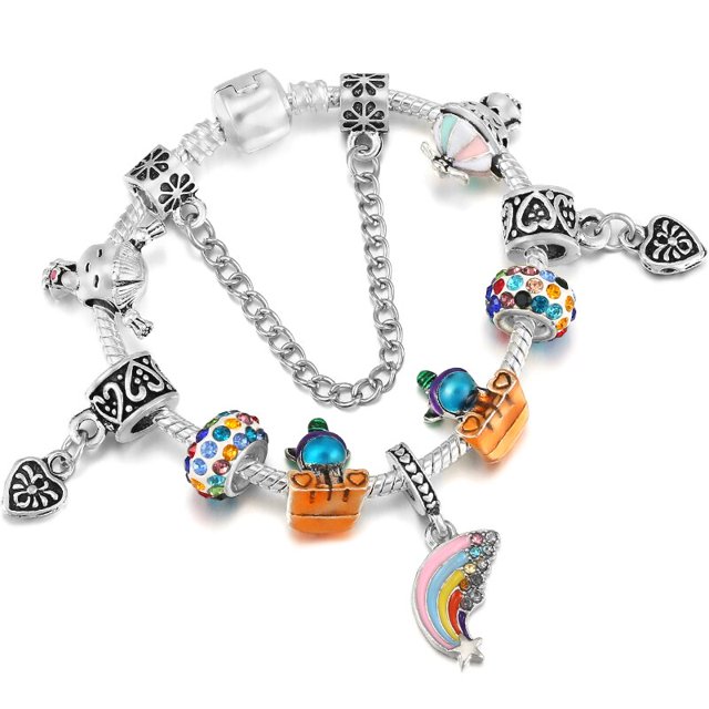 2022 moda plata Cokor amor llave encanto pulsera con cuentas de cristal de Murano Pulseras para mujer esposa joyería Pulseras Dropshipping Tan Jianjun unisex