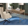thumbnail image 3 of Bowery Hill Modern Executive Tilt Leather Swivel Chair in Beige, 3 of 9